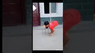 Beautiful Chinese girl with useless floppy polio legs.