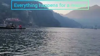 Motivational quotes, pleasing landscape, lake