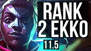 EKKO vs NIDALEE (JUNGLE) | Rank 2 Ekko, Rank 6, Godlike, 12/3/5 | KR Challenger | v11.5