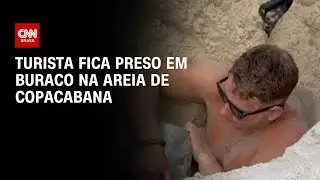 Turista fica preso em buraco na areia da praia de Copacabana, Rio de Janeiro | AGORA CNN