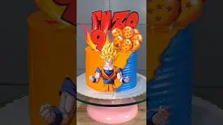 BOLO COM CACHEP&Ocirc; LATERAL TEMA DRAGON BALL Z #confeitar #bolos #decoracaodebolo #cake #receitas
