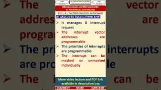 08MP3   Microprocessor and Microcontroller   What are the features of INTEL 8259