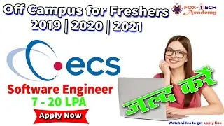 ECS Recruitment 2021 | Jobs for freshers 2021 | Off campus job for freshers | off campus job