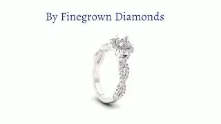 Halo Diamond Ring | Lab-grown Diamond Engagement Ring | White Gold Diamond Ring | Finegrown Diamond