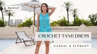 Sleeveless Crochet Tank Dress/Bikini Coverup Dresses #Fashionswim #coverup #beachaccessories #viral
