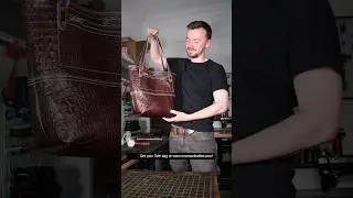 Making a croc embossed and tartan Tote bag! #asmr #leather #leatherbag #diy