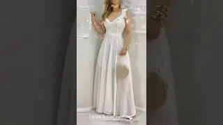 5 Lind&iacute;ssimos Vestidos Longos Brancos para o R&eacute;veillon | Dicas de Moda | Ano Novo ❤️ #shorts