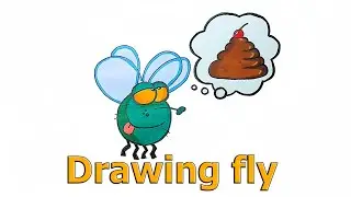 How to draw a fly 💜 Cute fly drawing easy step by step