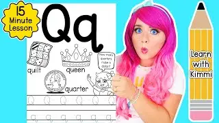 Letter Q Color & Trace Worksheet Lesson and Tutorial | Learn with Kimmi The Clown ABC Coloring Book