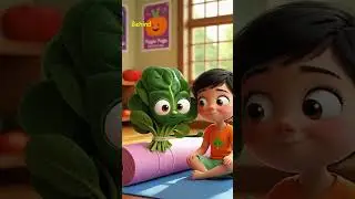 Spinach Yoga Story for Kids 🥬 | Funny Shy Vegetable Short | #shortsfeed #kidsyoga
