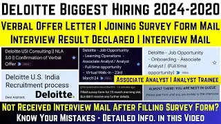 Deloitte 23 March Interview Mail | Verbal Offer Letter | Joining Survey | Interview Results Declared