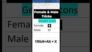 🚹🚺 How to Insert Male & Female Icons in MS Word | Simple Shortcut  |  Easy tutorial