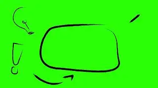 Black Outlined Speech Bubble and Arrow Icons Animation on Green Screen Background | 4K | FREE TO USE