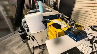 Stefan's rhythmic mayhem in the RE/Lab using a Kinova robotic arm with his midi drum actuator.