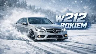 W212 bokiem po śniegu - robi robotę 