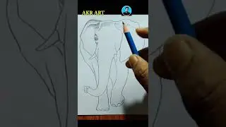 Elephant drawing easy... #shorts