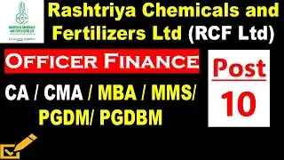 RCFL RECRUITMENT 2025 | OFFICER FINANCE | CA CMA | MBA Fin| PGBM MMS | Finance JOBS