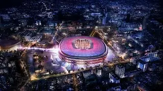 Amazing FC Barcelona Stadium - Camp Nou, Exquisite View from Drone..
