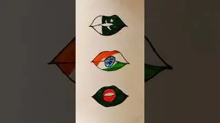 flags drawing on lips #shorts #youtubeshorts #flag #india #art #independenceday
