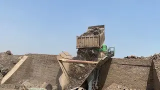 PLAYING with GIANT Rocks!ASMR Rock Quarry CRUSHING Operations-primary Jaw Crusher in Action.