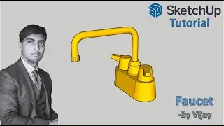 Sketchup Tutorial: How to make a Faucet ? || By Vijay #sketchup #cad #3d #3dmodeling