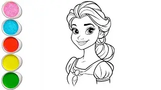 Cute Princess Belle Drawing for kids, Painting & Coloring for kids, Toddles | Let's Draw Together