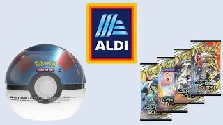 Opening Pok&eacute;mon Pokeball Tin from Aldi with Cosmic Eclipse Packs in 2024