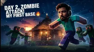 Minecraft Day 2 | Zombie Se Bachte Bachte Maine Apna Pehla Base Banaya! 😭🔥