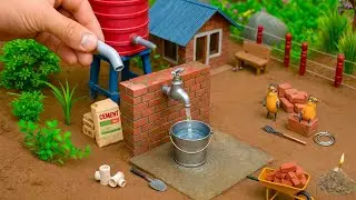 diy mini bricks Water Tap Construction Project | funny science project @kidymation