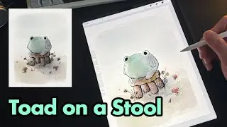 Painting a Toad on a Stool - Toadstool Pun | Procreate Watercolor Speedpaint