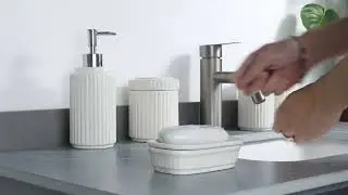 White Bathroom Accessory Set 5PCS, Ceramic Bathroom Accessories Set, Classic Design Bathroom
