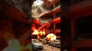 Parking Garage Collapses in Seconds! 🚨 #Collapse #Shorts #EpicFails #DisasterVideo #BuildingFail