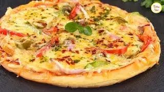 10 minutes Pizza Paratha without Oven / Pan pizza with Frozen Paratha recipe by Tiffin Box