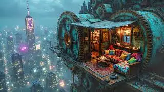 4K Cyberpunk Neon Balcony Vibes | Chill Lo-fi Tracks for Study, Sleep, and Relaxation