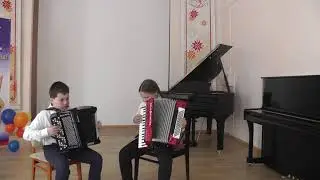русская народная песня "Как на тоненький ледок"дуэт  Озорные клавиши Федоров Д.ю Маркушина В.