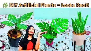 Realistic Fake Plants Making | Best Out of Waste Home Decoration