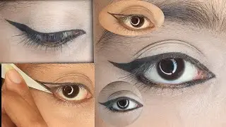 WINGED EYELINER (HACKS) TUTORIAL FOR BEGINNERS : EASY STEP-BY-STEP GUIDE | Eyeliner kaise lgaye |