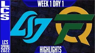 CLG vs FLY Highlights | LCS Spring 2022 W1D1 | Counter Logic Gaming vs FlyQuest
