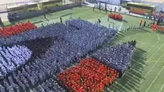 Guinness record formation largest human image of a rocket