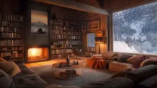 Cozy Cabin Ambience ❄️ Piano & Wind Sounds for Deep Relaxation | Stress Relief