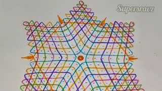 Simple and Easy చిక్కు ముగ్గు , 13 dots kolam #kolam