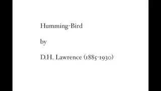 HUMMING-BIRD by D.H. Lawrence (1885-1930)