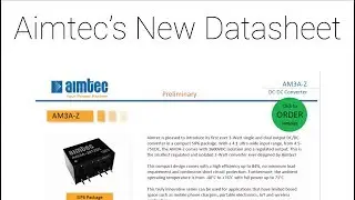 Training for Aimtec's New Datasheet