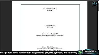 BECC 114 SOLVED ASSIGNMENT IGNOU BAECH B.A. HONOURS #exam #ignou