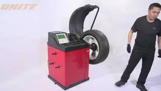 UNITE U-823 Self-Calibrating Computer Wheel Balancer Operation - how to balance wheels