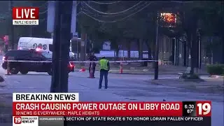 Crash causes power outage in Maple Heights