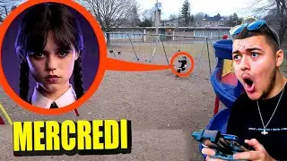 MON DRONE A FILMÉ MERCREDI ADDAMS DANS UN PARC HANTÉ ! La Famille Addams Toboggan Parc de Jeux !