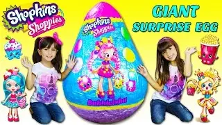 GIANT SHOPKINS SHOPPIES BUBBLEISHA SURPRISE EGG - Worlds Biggest - Filled with so many Toys