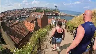 CLIMBING DOWN THE 199 STEPS AT WHITBY