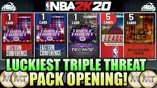 LUCKIEST NBA 2K20 TRIPLE THREAT PACK OPENING WITH JUICED REWARD PACKS AND MADE A LOT OF MT IN MYTEAM